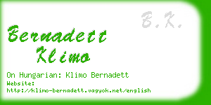 bernadett klimo business card